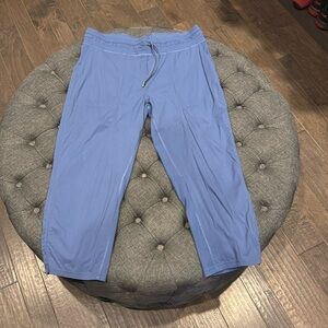 EUC Lululemon Dance Studio Mid Rise Cropped Pants, Size 14 Pitch Blue